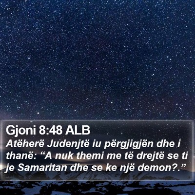 Gjoni 8:48 ALB Bible Verse Image