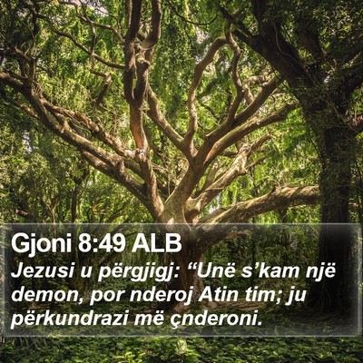 Gjoni 8:49 ALB Bible Verse Image
