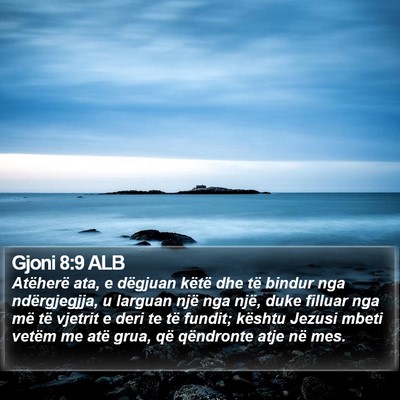 Gjoni 8:9 ALB Bible Verse Image