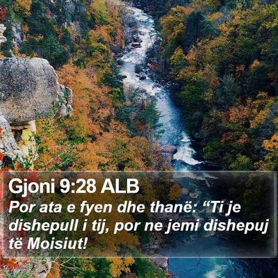 Gjoni 9:28 ALB Bible Verse Image