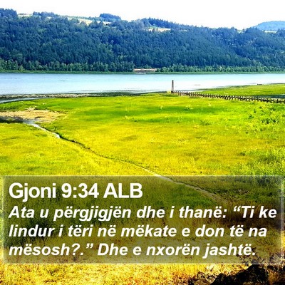 Gjoni 9:34 ALB Bible Verse Image