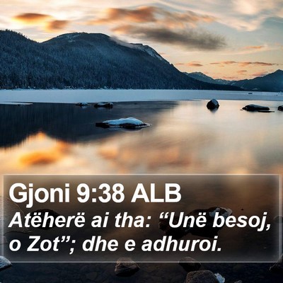 Gjoni 9:38 ALB Bible Verse Image
