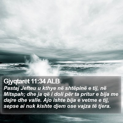 Gjyqtarët 11:34 ALB Bible Verse Image