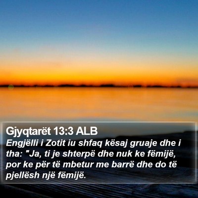 Gjyqtarët 13:3 ALB Bible Verse Image