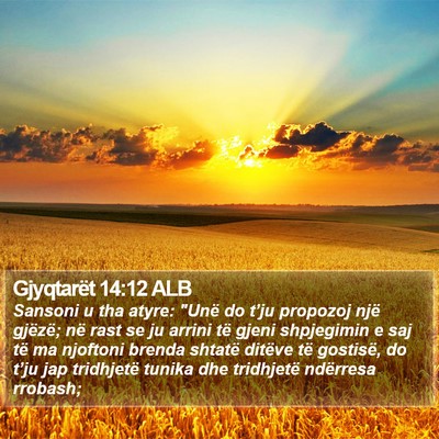 Gjyqtarët 14:12 ALB Bible Verse Image