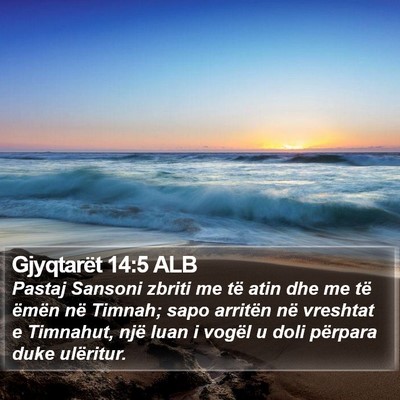 Gjyqtarët 14:5 ALB Bible Verse Image