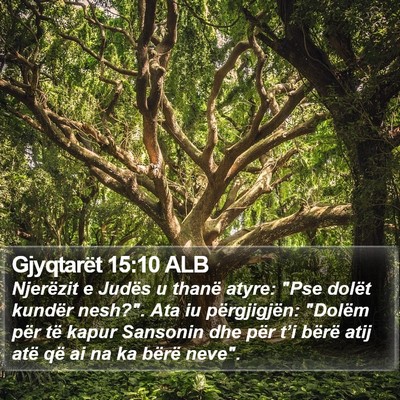 Gjyqtarët 15:10 ALB Bible Verse Image