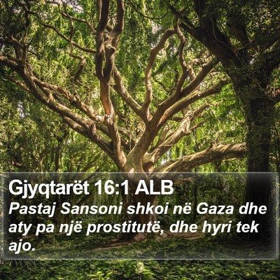 Gjyqtarët 16:1 ALB Bible Verse Image