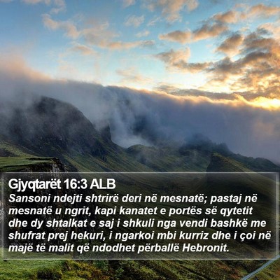 Gjyqtarët 16:3 ALB Bible Verse Image