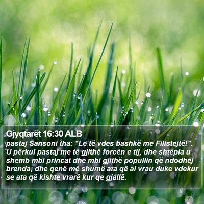 Gjyqtarët 16:30 ALB Bible Verse Image