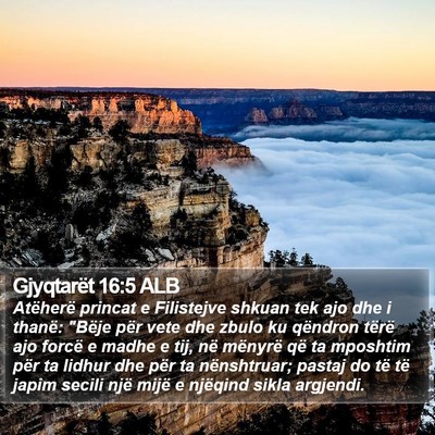 Gjyqtarët 16:5 ALB Bible Verse Image