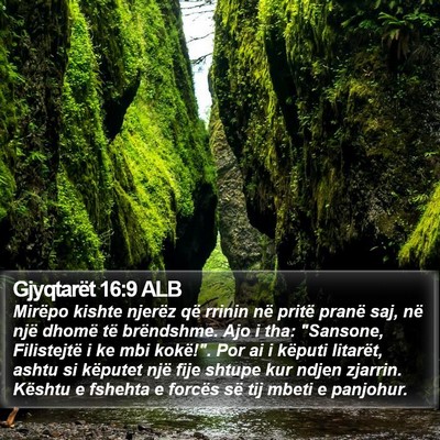 Gjyqtarët 16:9 ALB Bible Verse Image