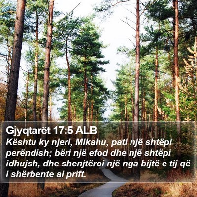 Gjyqtarët 17:5 ALB Bible Verse Image