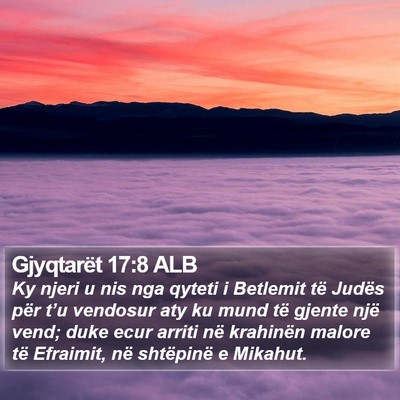 Gjyqtarët 17:8 ALB Bible Verse Image