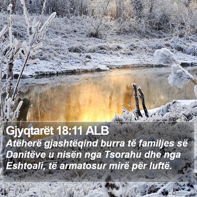 Gjyqtarët 18:11 ALB Bible Verse Image
