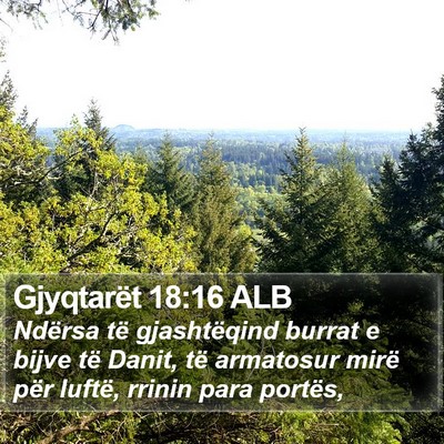 Gjyqtarët 18:16 ALB Bible Verse Image