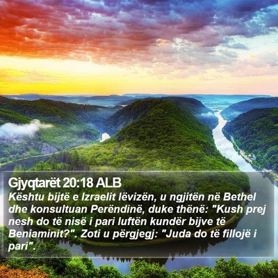 Gjyqtarët 20:18 ALB Bible Verse Image