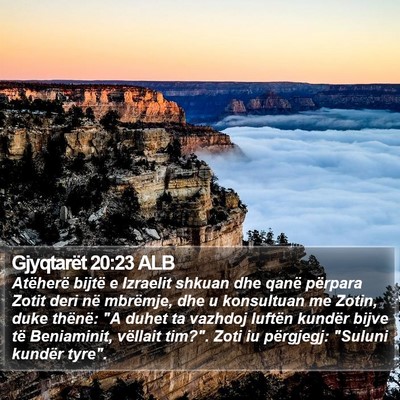 Gjyqtarët 20:23 ALB Bible Verse Image