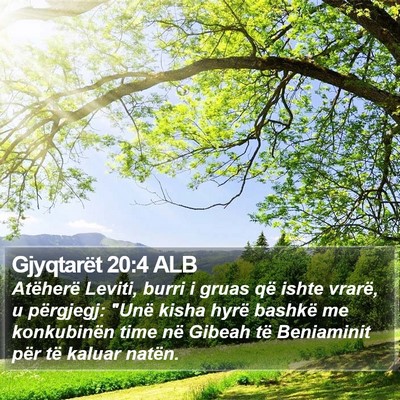 Gjyqtarët 20:4 ALB Bible Verse Image