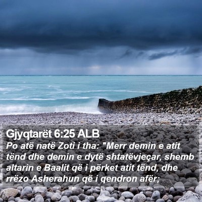 Gjyqtarët 6:25 ALB Bible Verse Image