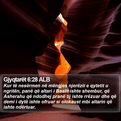 Gjyqtarët 6:28 ALB Bible Verse Image