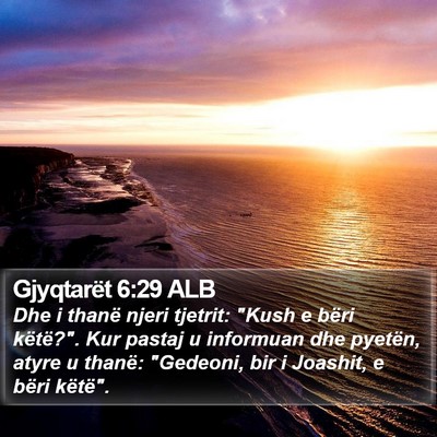 Gjyqtarët 6:29 ALB Bible Verse Image