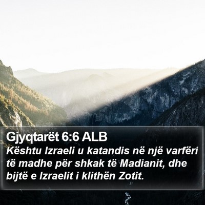 Gjyqtarët 6:6 ALB Bible Verse Image