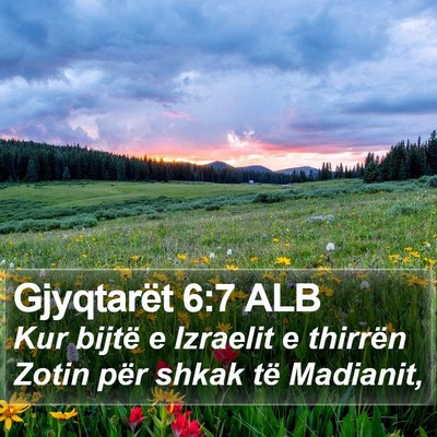 Gjyqtarët 6:7 ALB Bible Verse Image
