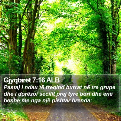 Gjyqtarët 7:16 ALB Bible Verse Image