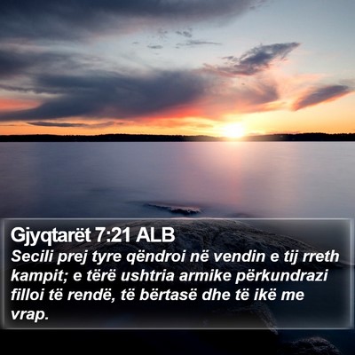 Gjyqtarët 7:21 ALB Bible Verse Image