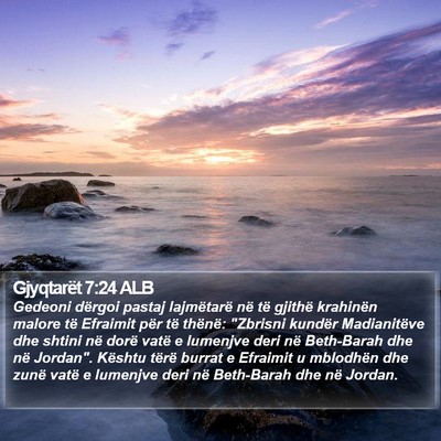 Gjyqtarët 7:24 ALB Bible Verse Image