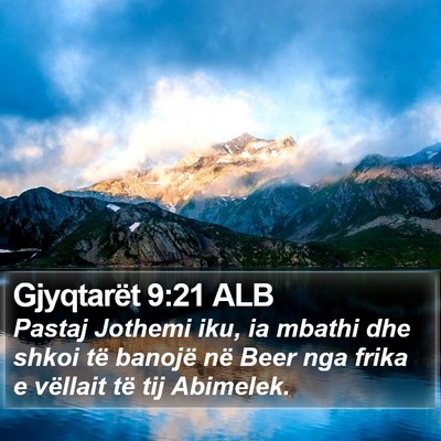 Gjyqtarët 9:21 ALB Bible Verse Image