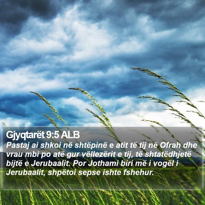 Gjyqtarët 9:5 ALB Bible Verse Image