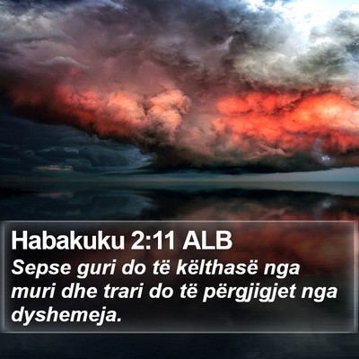 Habakuku 2:11 ALB Bible Verse Image