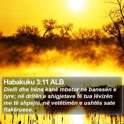 Habakuku 3:11 ALB Bible Verse Image