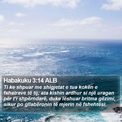 Habakuku 3:14 ALB Bible Verse Image