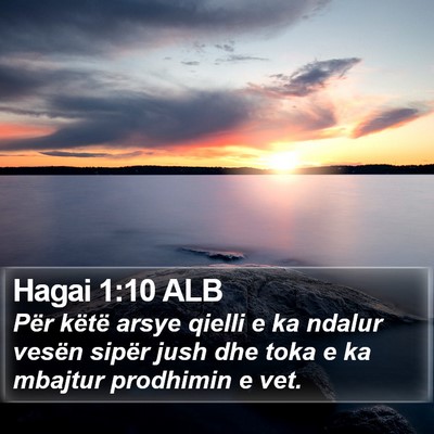Hagai 1:10 ALB Bible Verse Image