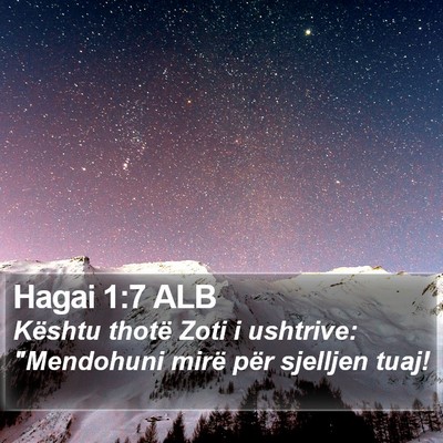 Hagai 1:7 ALB Bible Verse Image