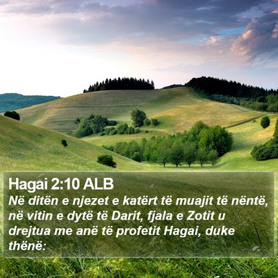 Hagai 2:10 ALB Bible Verse Image