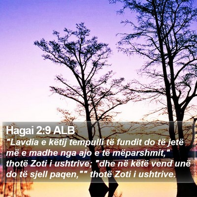 Hagai 2:9 ALB Bible Verse Image