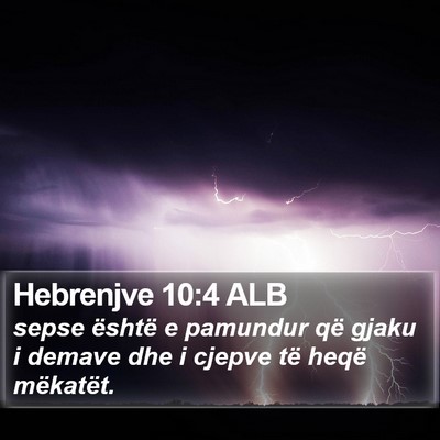 Hebrenjve 10:4 ALB Bible Verse Image