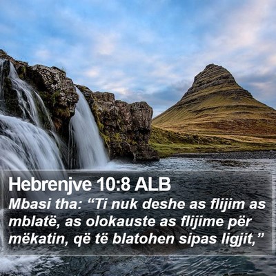 Hebrenjve 10:8 ALB Bible Verse Image