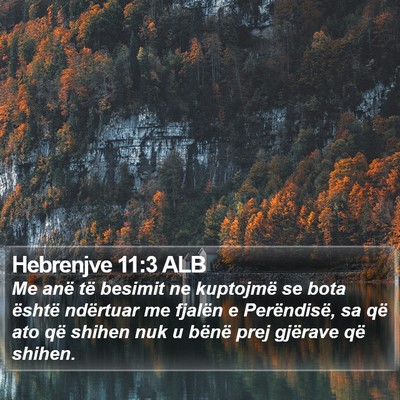 Hebrenjve 11:3 ALB Bible Verse Image