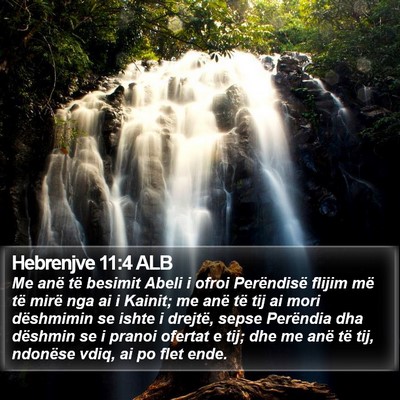 Hebrenjve 11:4 ALB Bible Verse Image