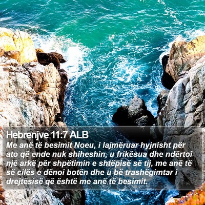 Hebrenjve 11:7 ALB Bible Verse Image