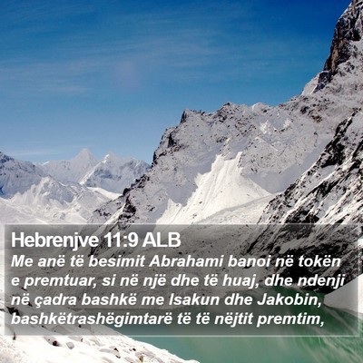 Hebrenjve 11:9 ALB Bible Verse Image