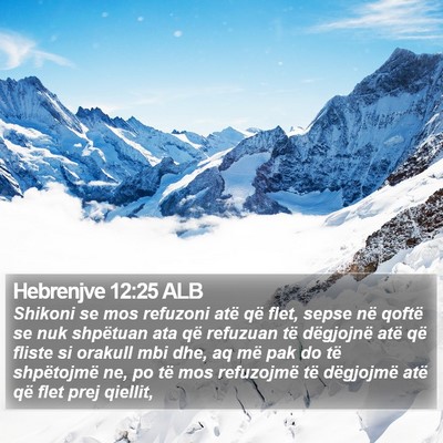 Hebrenjve 12:25 ALB Bible Verse Image