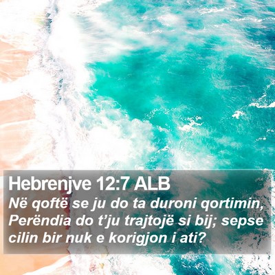 Hebrenjve 12:7 ALB Bible Verse Image