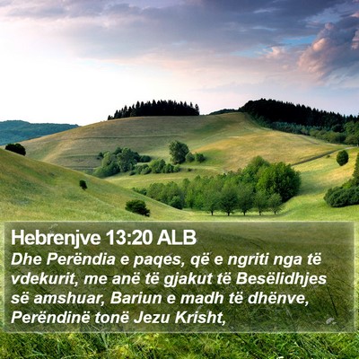 Hebrenjve 13:20 ALB Bible Verse Image