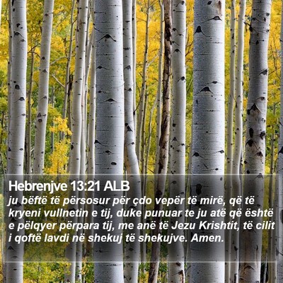 Hebrenjve 13:21 ALB Bible Verse Image
